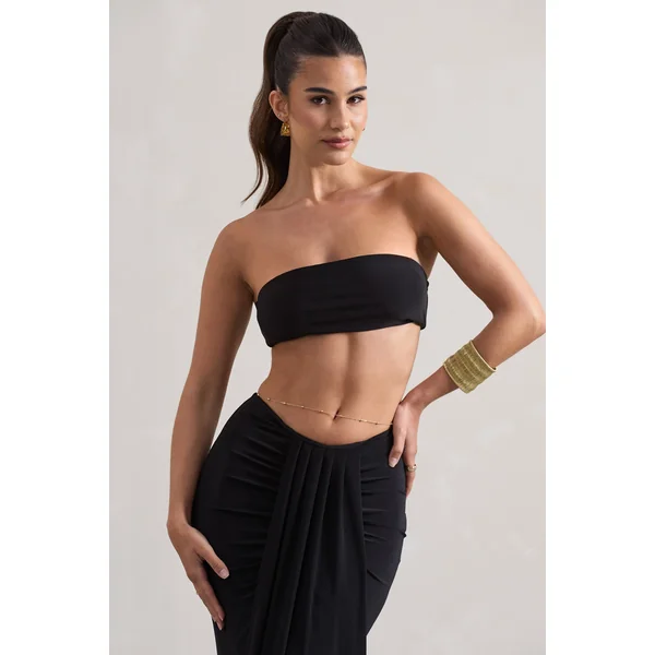 Vada | Crop-top noir en bandeau
