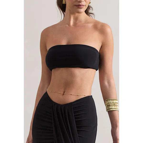 Vada | Crop-top noir en bandeau