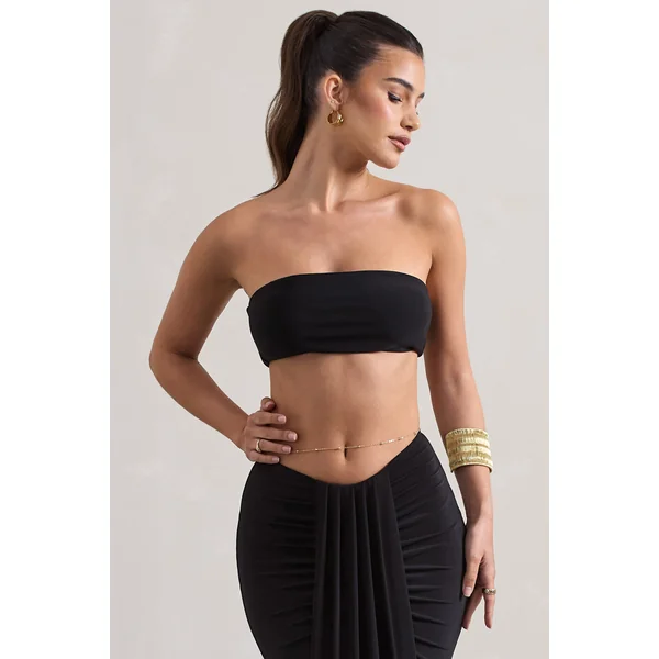 Vada | Crop-top noir en bandeau