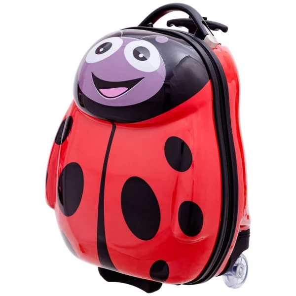 Valise enfant + sac à dos lot de 2 pc bagage à main avec roulettes en Motif Animaux coccinelle