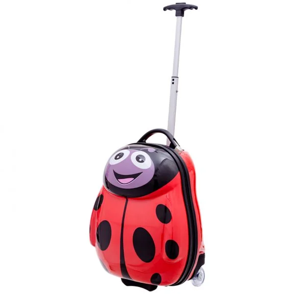 Valise enfant + sac à dos lot de 2 pc bagage à main avec roulettes en Motif Animaux coccinelle
