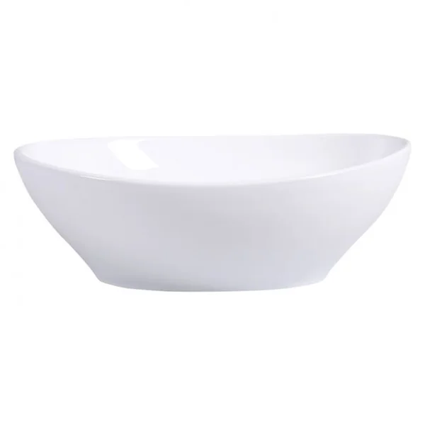 Vasque Lavabo Ovale à Poser Design Moderne pour Salle de Bain et Toilettes en Céramique Robuste 41x335x14cm Blanc