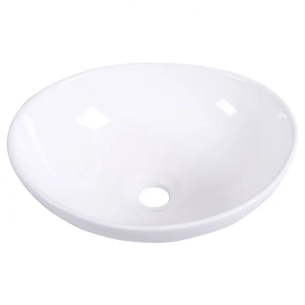 Vasque Lavabo Ovale à Poser Design Moderne pour Salle de Bain et Toilettes en Céramique Robuste 41x335x14cm Blanc