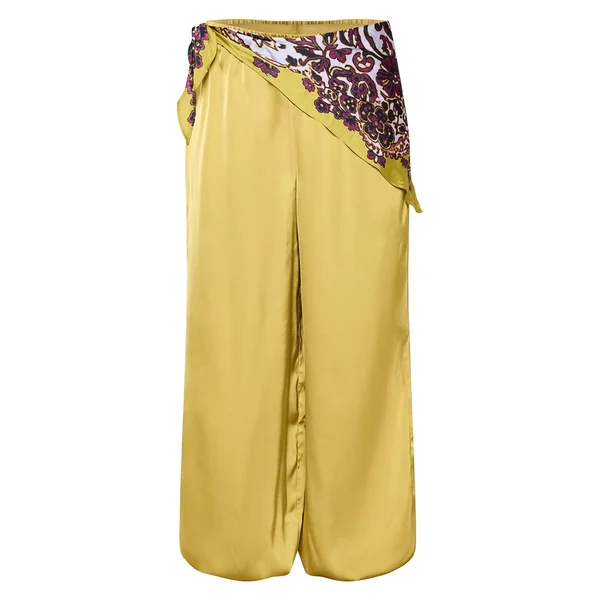 Vert Olive Pantalon En Satin À Jambes Ballon Avec Détail Foulard Noué