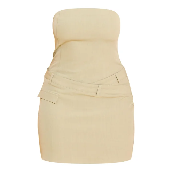 Vert Olive Robe Mini Bandeau Ajustée Sculptante