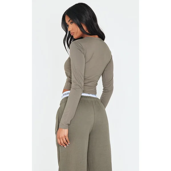 Vert Sauge Kaki T-shirt À Manches Longues Studio Archives Avec Logo En Relief