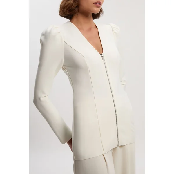 Veste Ajustée à Fermeture Éclair Intégrale