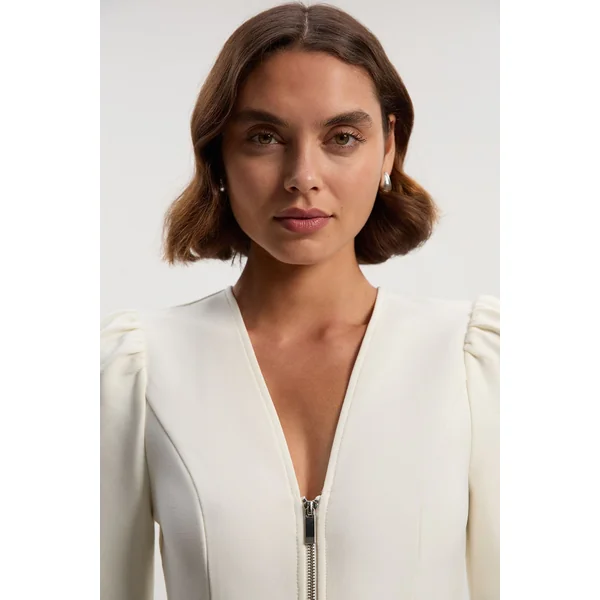 Veste Ajustée à Fermeture Éclair Intégrale