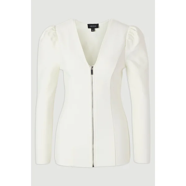 Veste Ajustée à Fermeture Éclair Intégrale