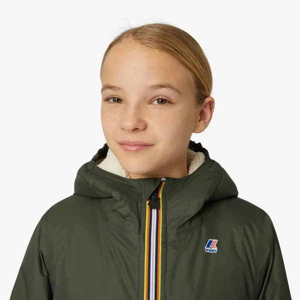 Veste longue fourrée Eiffel Orsetto 3.0 Kaki mixte K-Way - Soins Bébé Naturels & Produits Maman Après Naissance