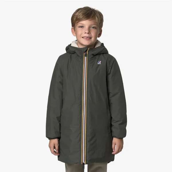 Veste longue fourrée Eiffel Orsetto 3.0 Kaki mixte K-Way - Soins Bébé Naturels & Produits Maman Après Naissance