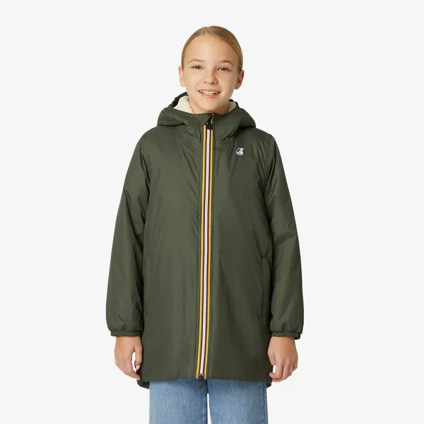 Veste longue fourrée Eiffel Orsetto 3.0 Kaki mixte K-Way - Soins Bébé Naturels & Produits Maman Après Naissance
