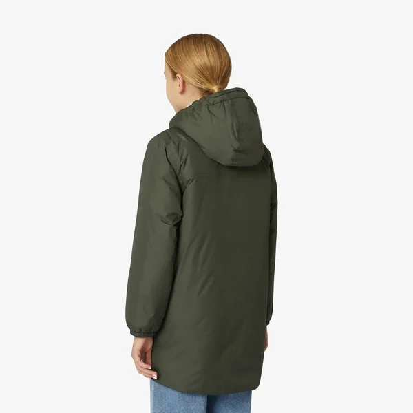 Veste longue fourrée Eiffel Orsetto 3.0 Kaki mixte K-Way - Soins Bébé Naturels & Produits Maman Après Naissance