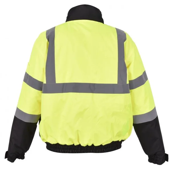 Veste parka bicolore haute visibilité Veste de sécurité Avertissement Doublure d'hiver coton, Taille XL, Jaune/noir