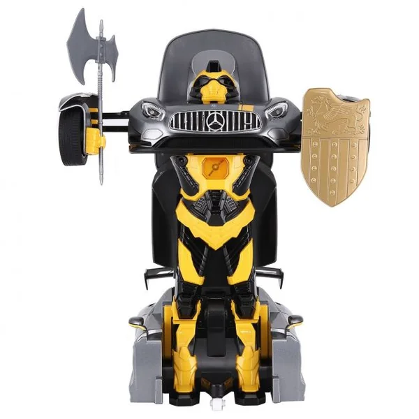 Voiture transformable en robot pour Enfant , Voiture de sport GT3 robot Télécommandé, Batterie, Chargeur, Gris + jaune