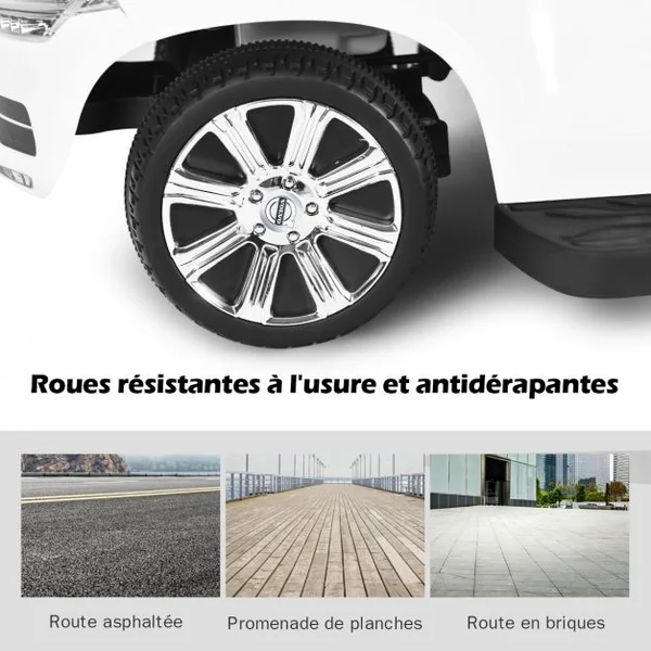 Voiture à Pousser pour Enfant avec Pare-soleil Barre de Sécurité Repose-pied Blanc