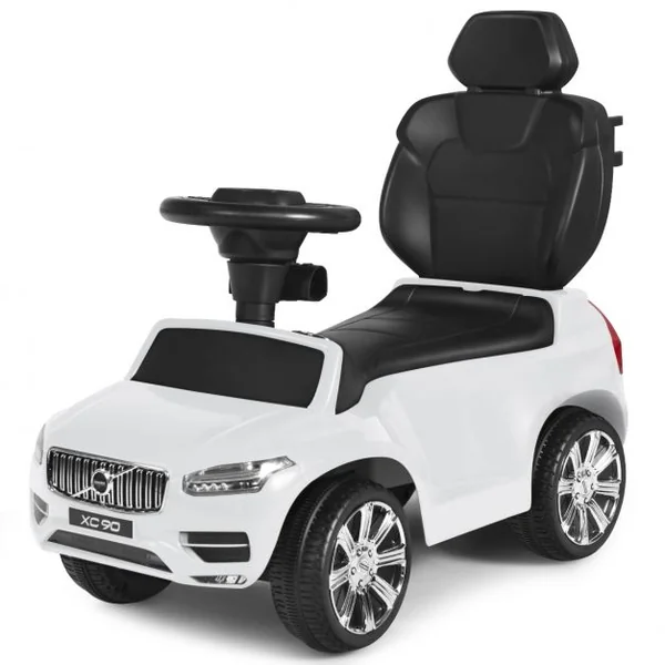 Voiture à Pousser pour Enfant avec Pare-soleil Barre de Sécurité Repose-pied Blanc