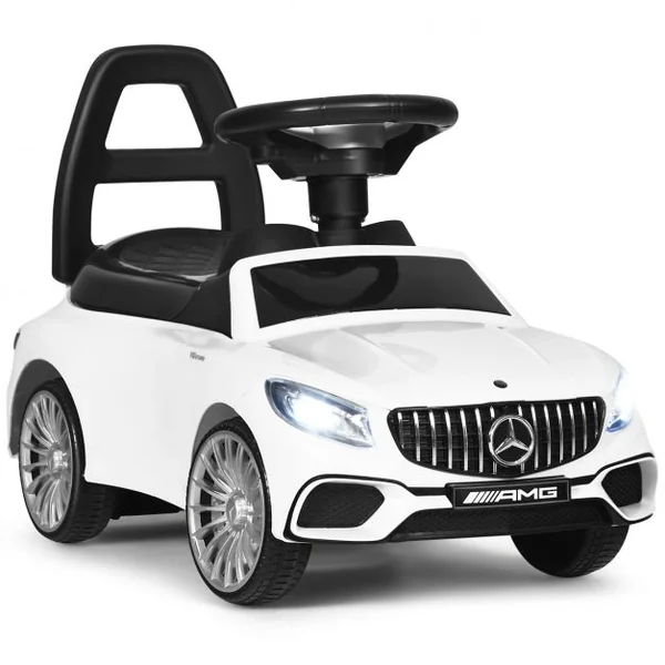 Voiture à Pousser pour Enfants de 18 à 36 Mois Porteur avec Klaxon Musique Phare LED Blanc