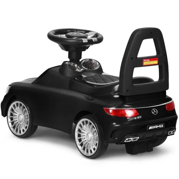 Voiture à Pousser pour Enfants de 18 à 36 Mois Porteur avec Klaxon Musique Phare LED Noir