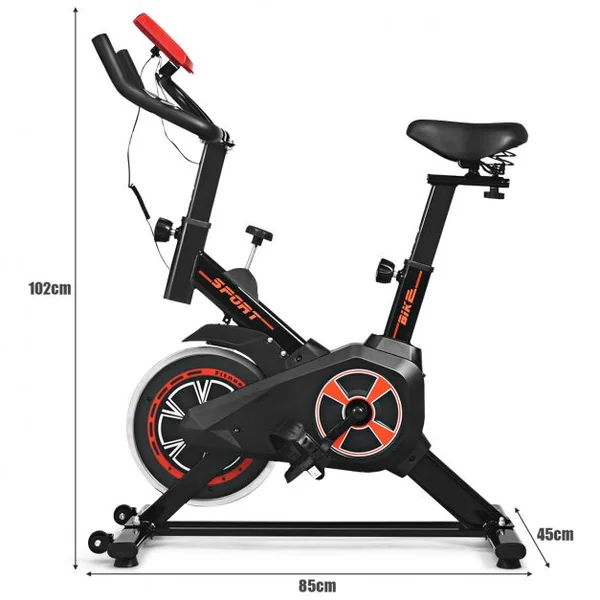 Vélo d'Appartement avec Ecran LCD Selle Réglable à 5 Positions Niveaux de Résistance Magnétique Réglable