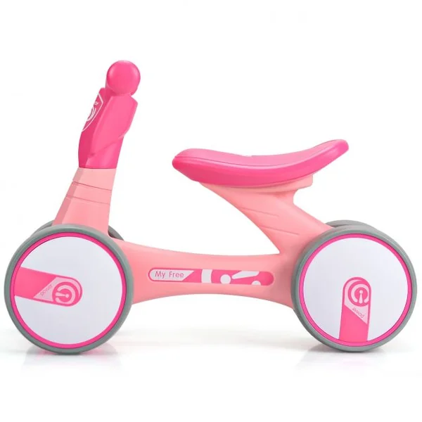 Vélo d’équilibre sans pédales pour enfant Draisienne pour enfants de 1-3 ans, en HDPE-PP-EVA, 58x30x40cm, Rose