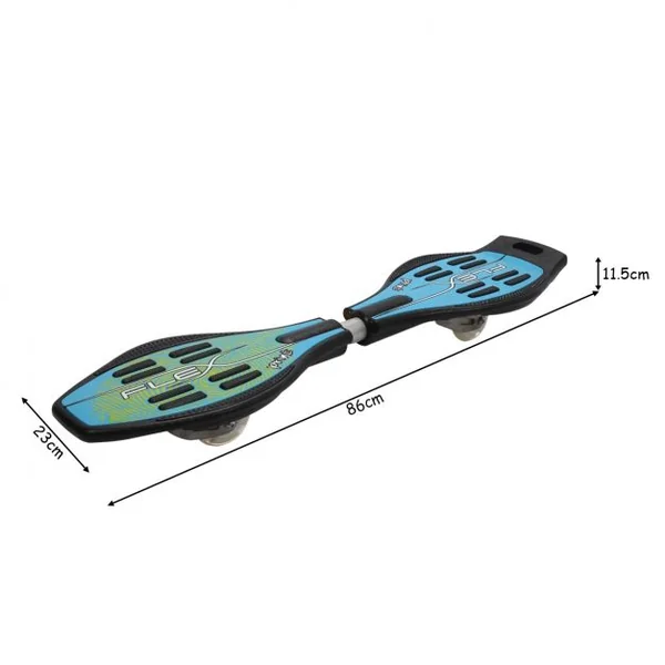 Waveboard Planche à Roulettes pour Enfants 2 Roues Colorées Sac de Transport Capacité 70kg, 86x23x11,5cm, Bleu
