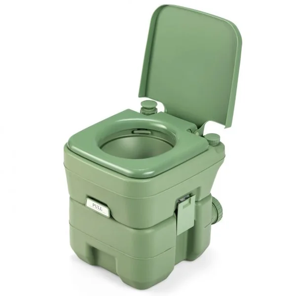 WC Chimique Portable 20L Toilette Chimique Portatif Réservoir d'eau 10L pour camping plein air 36x35x42cm, Vert