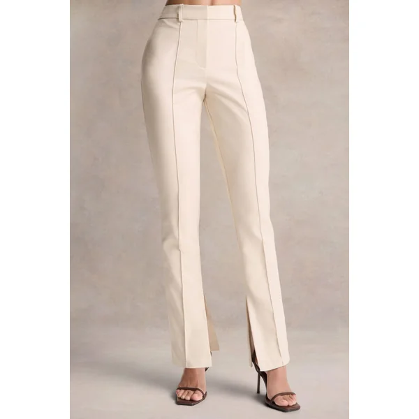 Wonder Woman | Pantalon taille haute à jambe droite avec fente à l’ourlet