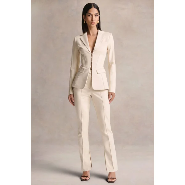 Wonder Woman | Pantalon taille haute à jambe droite avec fente à l’ourlet