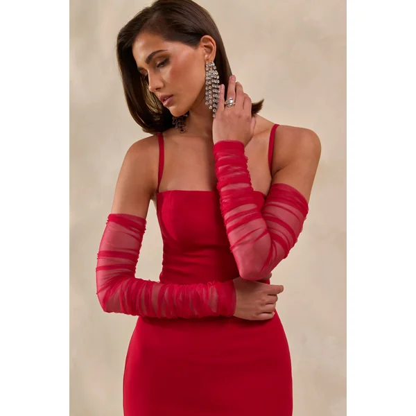 Zavira | Manches longues en mesh rouge