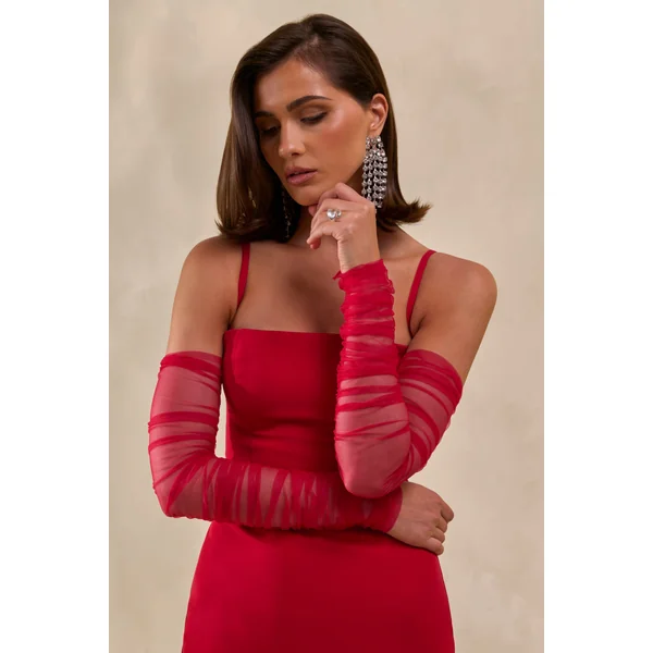 Zavira | Manches longues en mesh rouge
