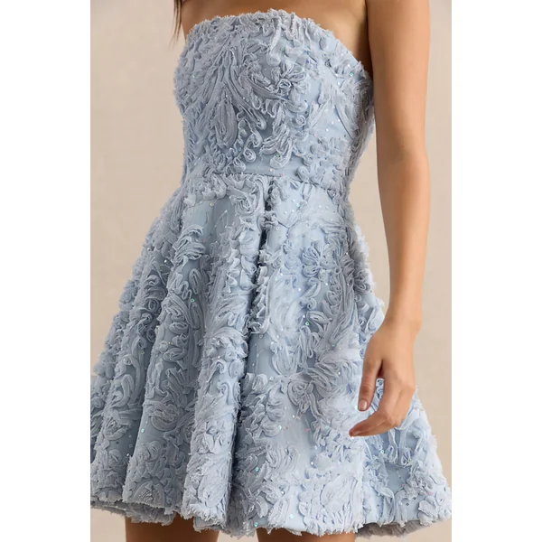 Zosia | Mini-robe bandeau en maille bleue