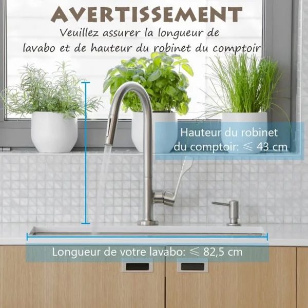 Égouttoir à Vaisselle et Couverts Rangement D’ustensile pour Évier Capacité 70kg en Acier Inoxydable 85x52x32cm Noir