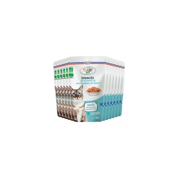 Émincés en sauce au saumon et légumes - Lot de 12x85g