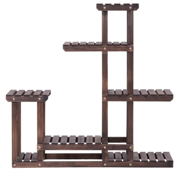 Étagère de livres Bibliothèque Etagère Plante Etagère Rangement en Bois 100x25x97cm