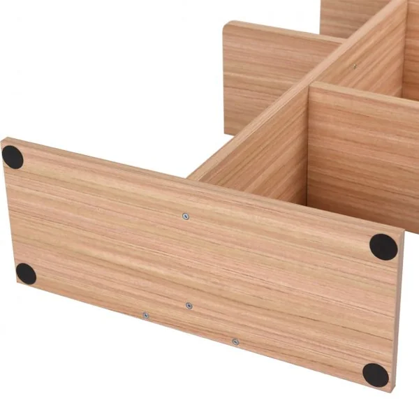 Étagère de rangement Bibliothèque à 8 étages en quinconce Étagère de stockage ouverte, 50.5 x 20 x 141 cm, Naturel