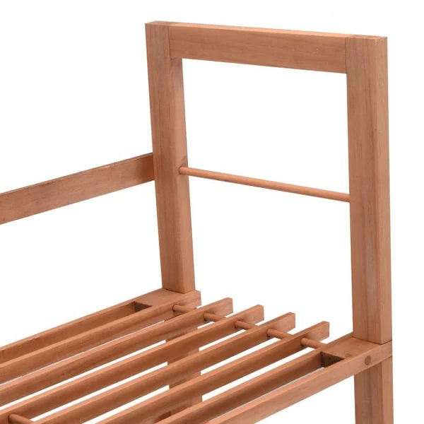 Étagère à chaussures Porte-chaussures 5 niveaux Bibliothèque Etagère de rangement, en pin massif, 57x26x140 cm, Naturel