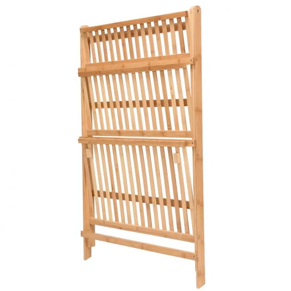 Étagère à Fleurs Porte Pots de Plante Fleurs Étagère à échelle Pliante en Bambou Présentoire de Jardin avec 3 Tablettes 70cm* 40cm * 97cm