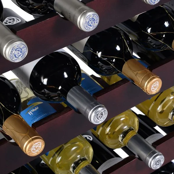 Étagère à vin Casier à vin 24 bouteilles Range bouteille avec 6 supports de verres à pied, 80 x 41 x 90.5 cm, Bordeaux
