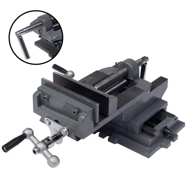 Étau d'établi 2 axes Étau à croix Empan 85mm pour perceuse à colonne Transversal 130mm Noir